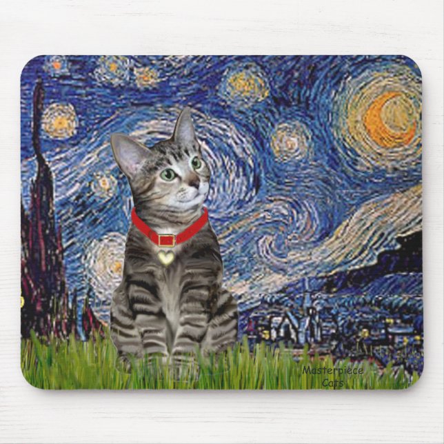 Mousepad GATO (Listrado2) - Noite Estrelada (Frente)