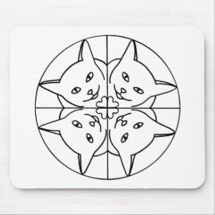 Mousepad Gato Lover Caleidoscópio Gatos Corações Rato