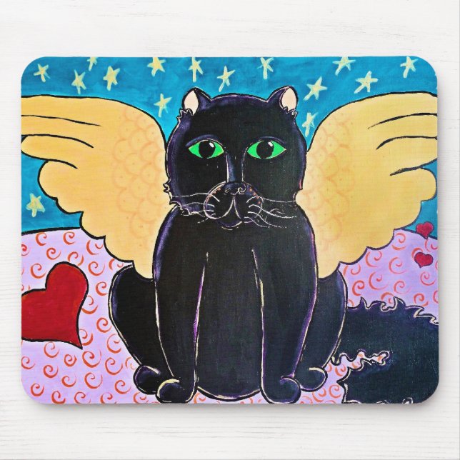 Mousepad Gato macio do anjo (Frente)