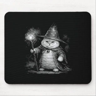 Mousepad Gato mago fantasia engraçado meme vintage tabby 