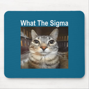 Mousepad Gato Meme Engraçado Qual é o Sigma Citação de Meme