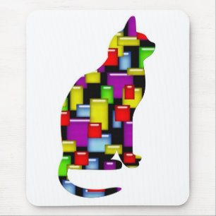 Mousepad gato mosaico