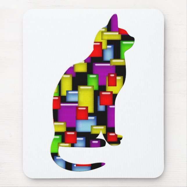 Mousepad gato mosaico (Frente)
