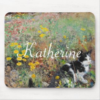 Mousepad Gato na Flor