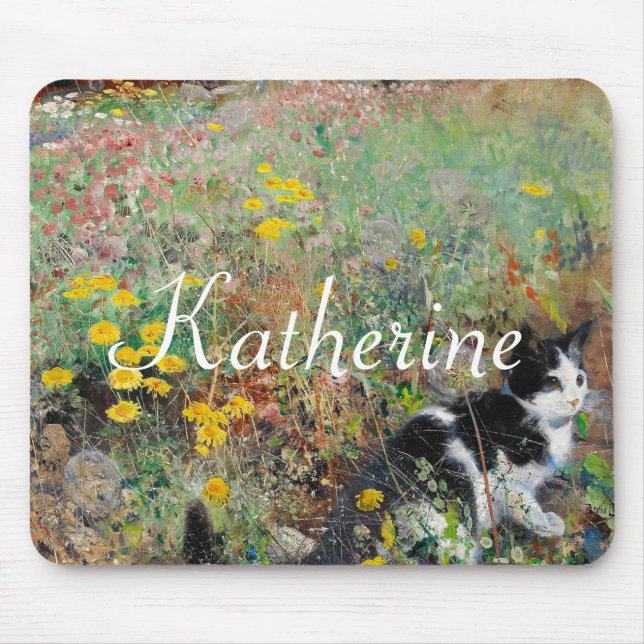Mousepad Gato na Flor (Frente)