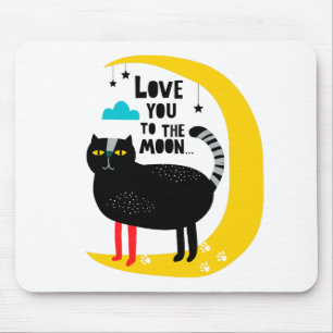 Mousepad Gato na lua