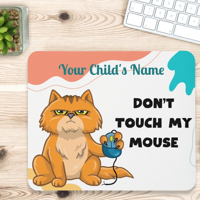 Mousepad Gato "Não Toque no Meu Rato" com o Rato Personaliz (Criador carregado)