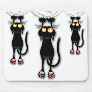 Mousepad Gato Negro Divertido Descendo Bocal