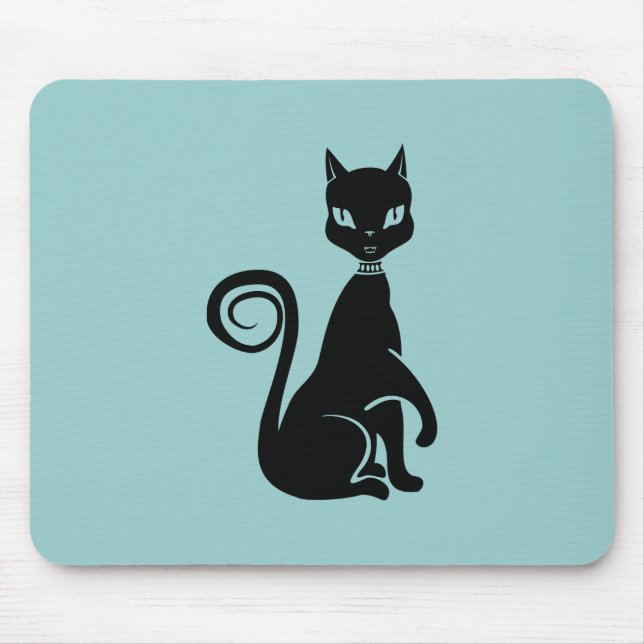 Mousepad Gato Negro Elegante (Frente)