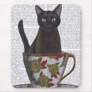 Mousepad Gato Negro em Teacup