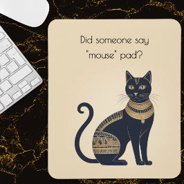 Mousepad Gato Negro Engraçado, Inspirado no Egito