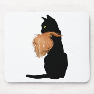 Mousepad Gato Negro Engraçado Lady Kamala Com Cabelo De Tru