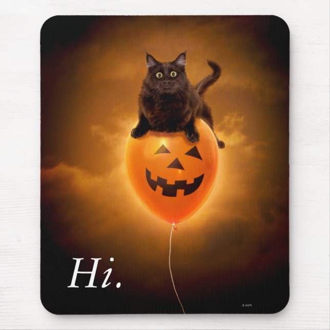 Mousepad Gato no Balão de Halloween (Frente)