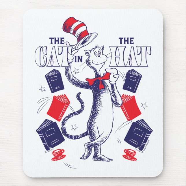 Mousepad Gato no Chapéu | Leitura de livros (Frente)
