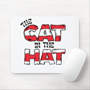 Mousepad Gato no Chapéu Texto em Strike Vermelho e Branco