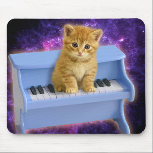 Mousepad Gato no piano azul