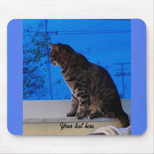 Mousepad Gato olhando pela janela, mouses pads personalizad