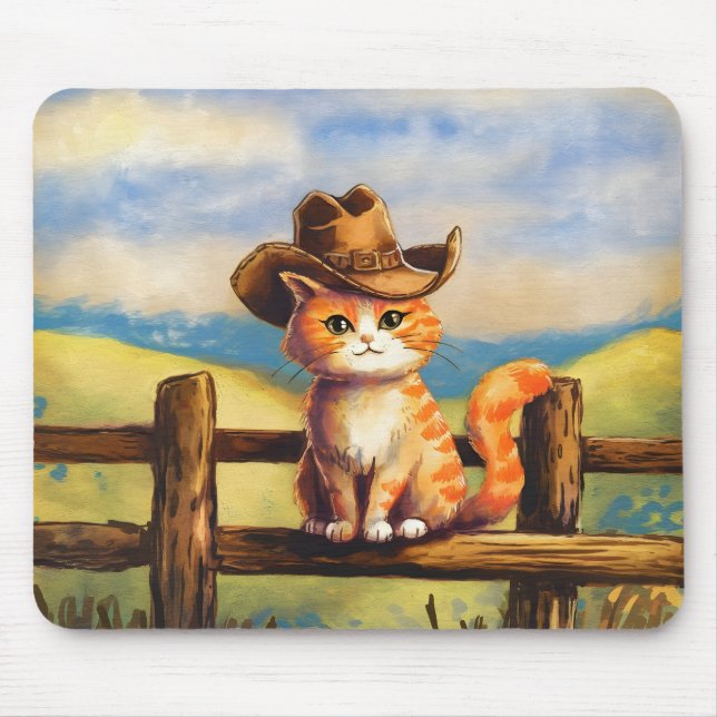 Mousepad Gato Pai Pintado à Aquarela (Frente)