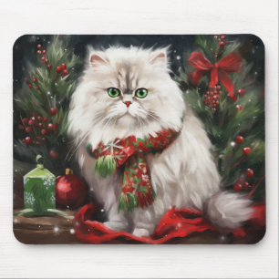 Mousepad Gato Persa no Natal da Neve