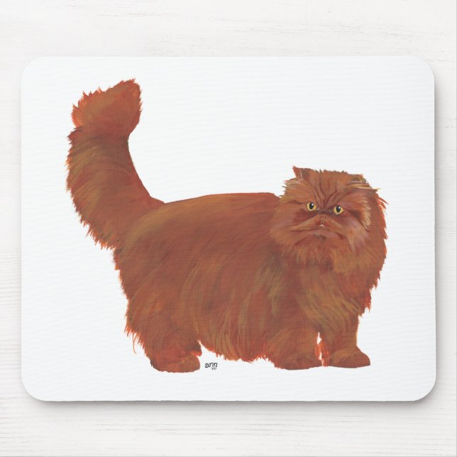 Mousepad Gato Persa Peludo Vermelho (Frente)