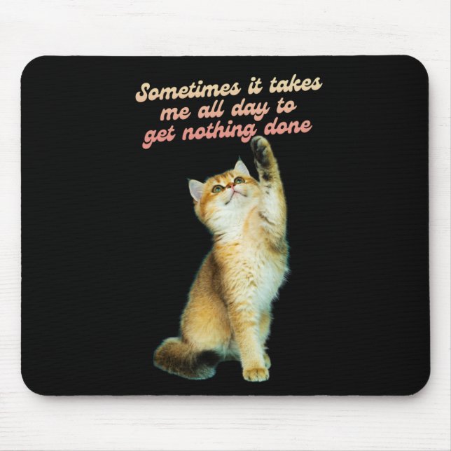 Mousepad Gato Preguiçoso De Gato Engraçado De Pão (Frente)