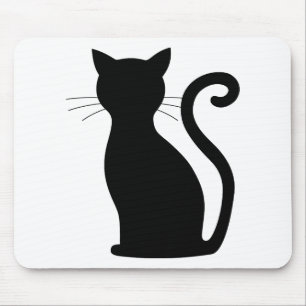Mousepad Gato Preto-Cinto Frio Difundido Preto e Branco