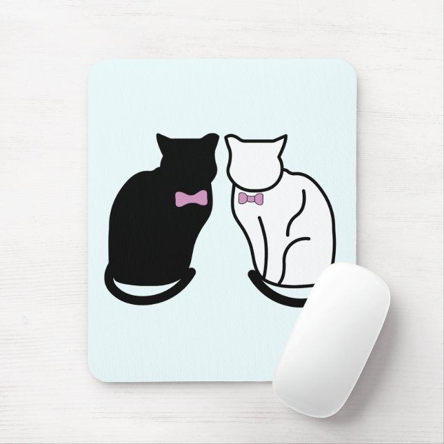 Mousepad Gato Preto e Branco (Com mouse)