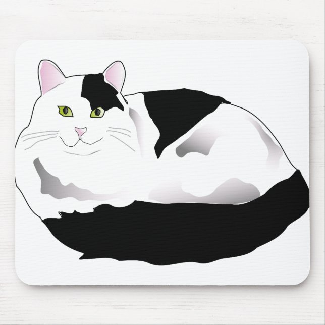 Mousepad Gato Preto e Branco (Frente)