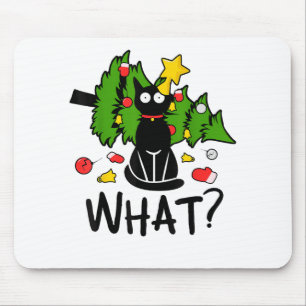 Mousepad Gato Preto Engraçado Árvore de Natal Alegre Papai 