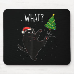 Mousepad Gato Preto Engraçado O Que_ Árvore de Natal Meme N