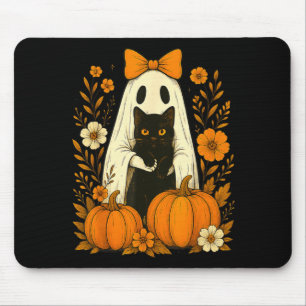 Mousepad Gato Preto Fantasma Fofo Abóbora de Halloween Groo