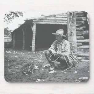 Mousepad Gato que come fora de um café Can.