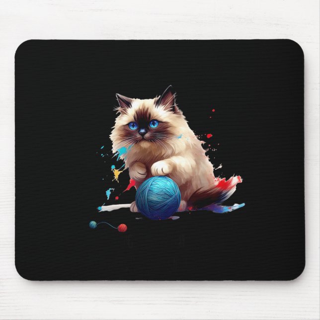 Mousepad Gato Ragdoll de Pijama Perfeito Para Amantes de Ga (Frente)