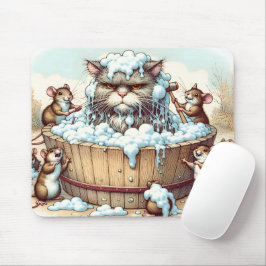 Mousepad Gato Recebendo Um Banho