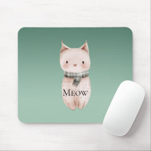 Mousepad Gato Rosa Verde