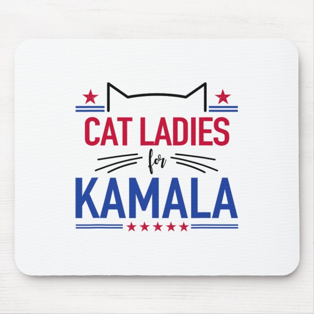 Mousepad Gato Senhoras Para Kamala Funny Cat 2024 President (Frente)