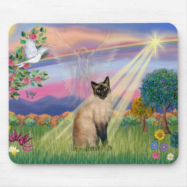 Mousepad Gato Siamês - Cloud Angel (Frente)