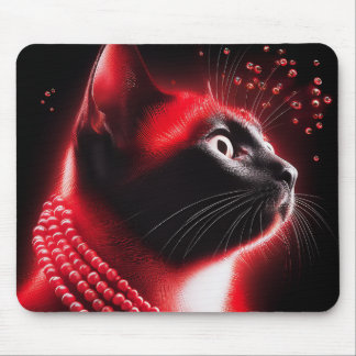 Mousepad Gato Siames com Aura de Rubis Preciosos