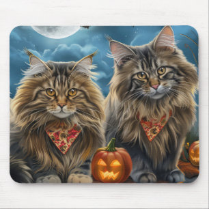 Mousepad Gato Siberiano Halloween Assustador
