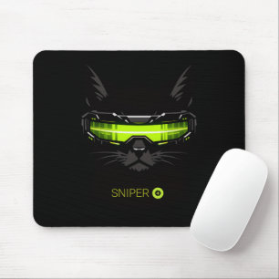 Mousepad Gato Sniper Furtivo Neon Verde Mouse P Profissiona