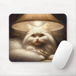 Mousepad Gato sob uma pintura de abajur