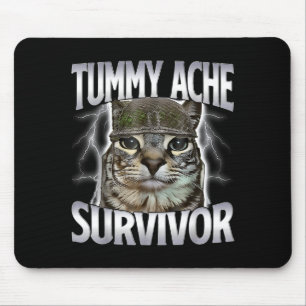 Mousepad Gato Sobrevivente de Dor de Barriga Meme Dito Dive