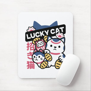 Mousepad Gato Sortudo Maneki Neko – Gato da Sorte Japonês