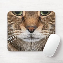 Mousepad Gato Tabby Intenso Rosto de Puss - Fotografia Olho