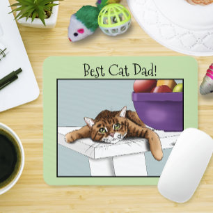 Mousepad Gato Tabby Laranja dia de os pais
