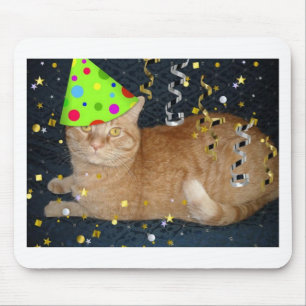Mousepad Gato Tabby Laranja festa de aniversário