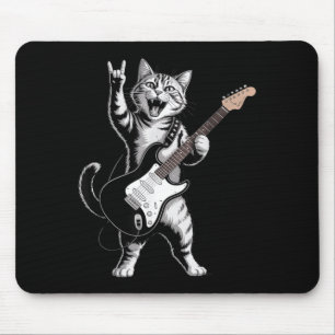 Mousepad Gato Tocando Guitarra Astro do Rock Rock and Roll 