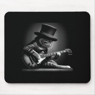 Mousepad Gato Tocando Violão - Música de Rock Engraçada Gat