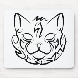 Mousepad Gato Tribal Negro e Branco