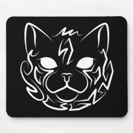 Mousepad Gato Tribal Negro e Branco
